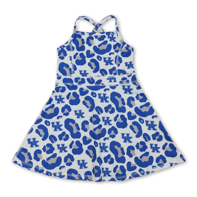 RTS NO MOQ Sibling Baby Girls Strap Leopard Print Shorts Knee-Length Active Dresses Active Outfit
