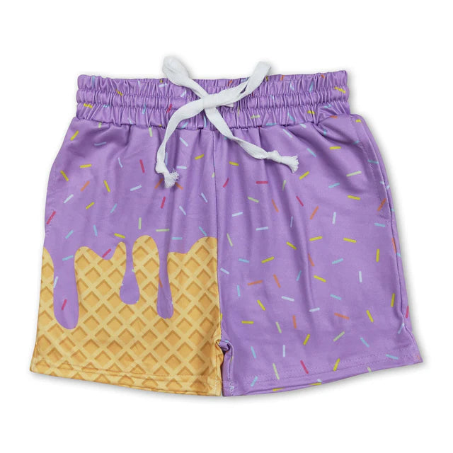 RTS NO MOQ（In Stock)Baby Boys Red Sprinkle Drip Team Shorts Bottom