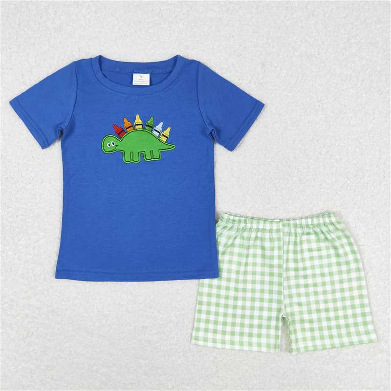 RTS NO MOQ Embroidery short-sleeved shorts suit & short-sleeved sets