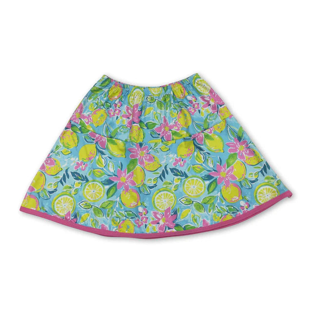 RTS NO MOQ Sibling Baby Girls Lemon Summer Skirt Bottoms