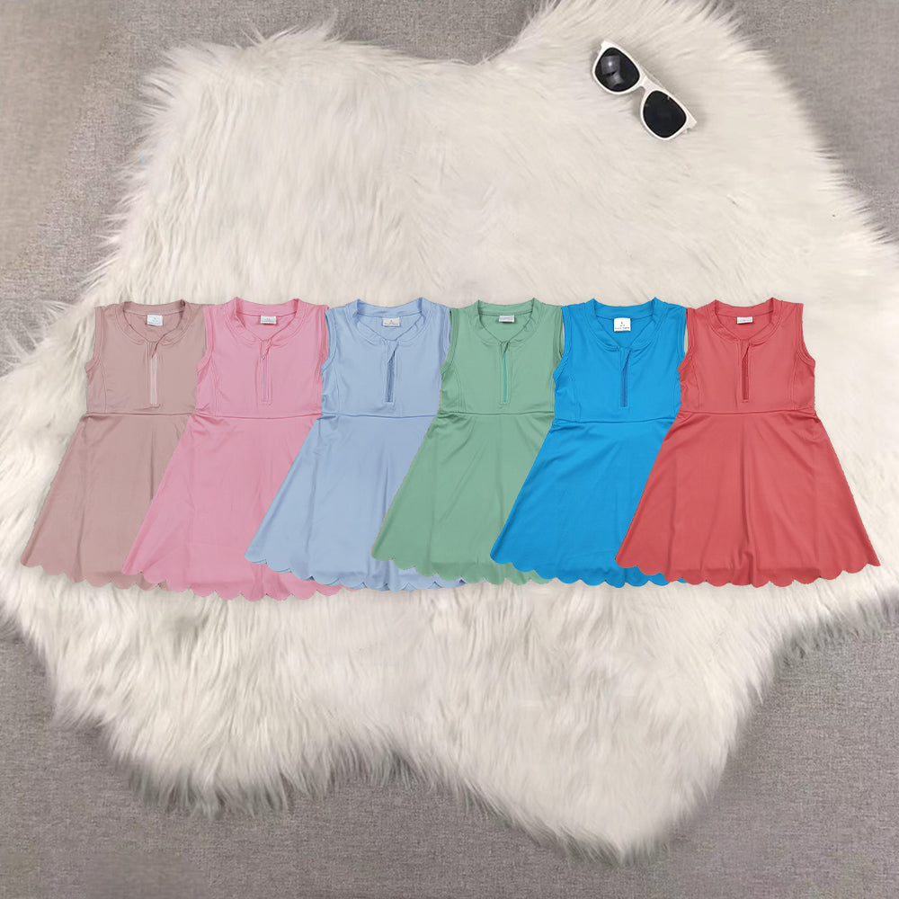 RTS NO MOQ Sibling baby girl clothes yoga suspender skirt sets