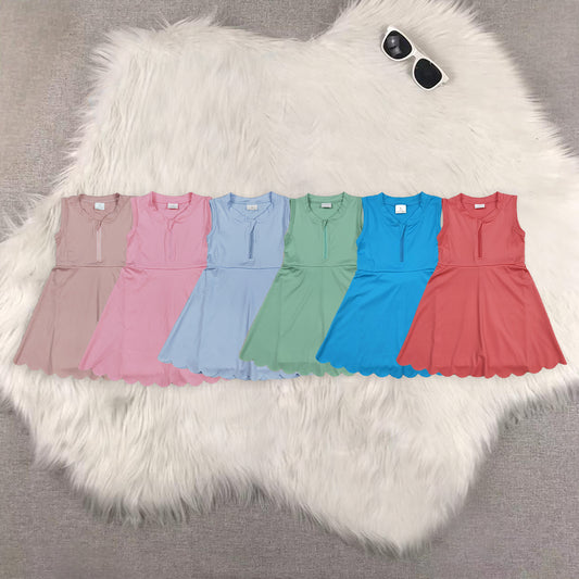 RTS NO MOQ Sibling baby girl clothes yoga suspender skirt sets
