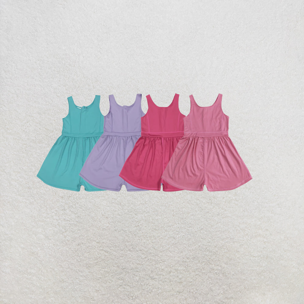 RTS NO MOQ Sibling Baby Girls Sleeveless Yoga Jumpsuits