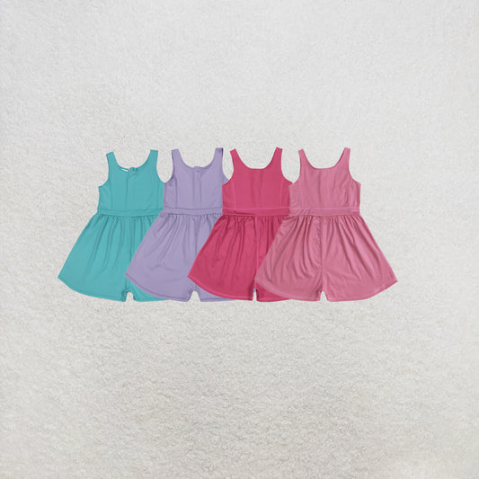 RTS NO MOQ Sibling Baby Girls Sleeveless Yoga Jumpsuits