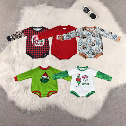 RTS NO MOQ Baby boy clothes Christmas long Sleeve Romper Mixed Sizes