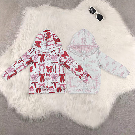 RTS NO MOQ Sibling Baby Girls clothes hooded Collar Pullover Long Sleeve Tops