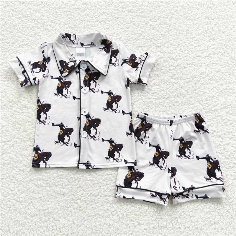 RTS NO MOQ baby boys short-sleeved shorts pajamas suit
