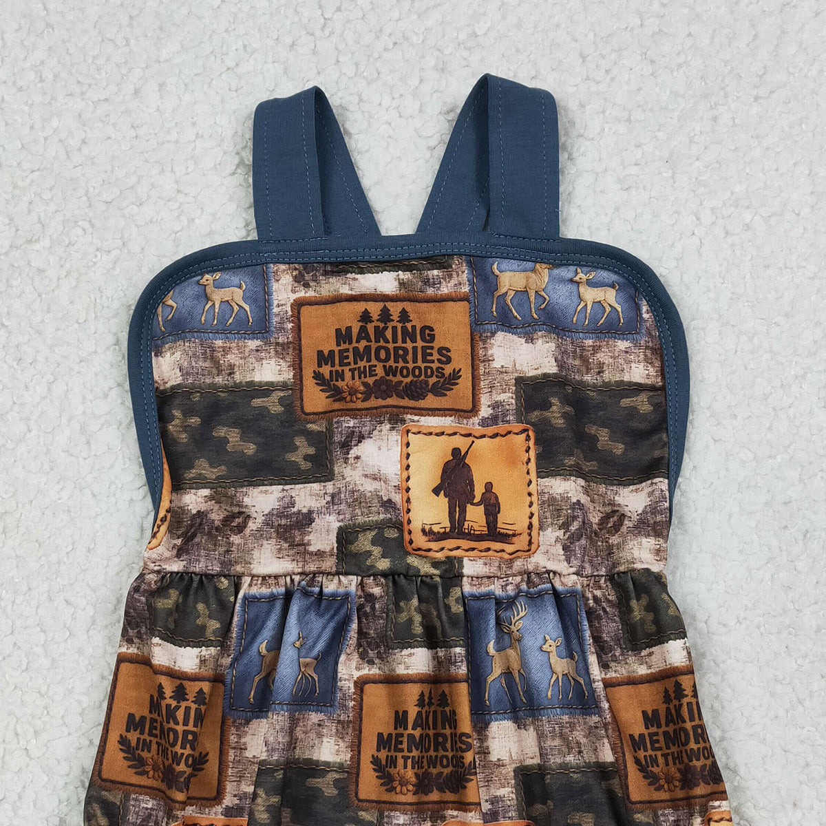 RTS NO MOQ SR3925 Baby Boys Camouflage Checked Strap Rompers Deer Hunting Outfit