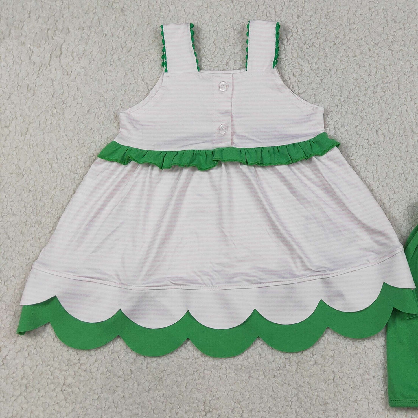 RTS NO MOQ milk silk GSSO3164 Little Girls Cute Watermelon Print Strap Ruffle Summer Suit