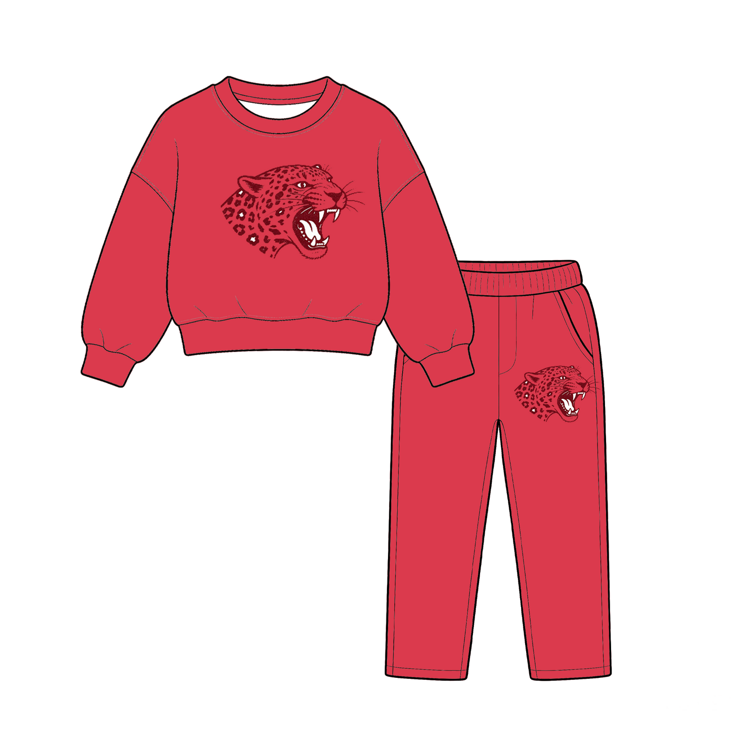 custom moq 5 mix size XY070110  Baby Kids Solid Long Sleeve Crew Neck Top With Side Pocket Elastic Waist Jogger Pants Two Piece Team Sports Suit