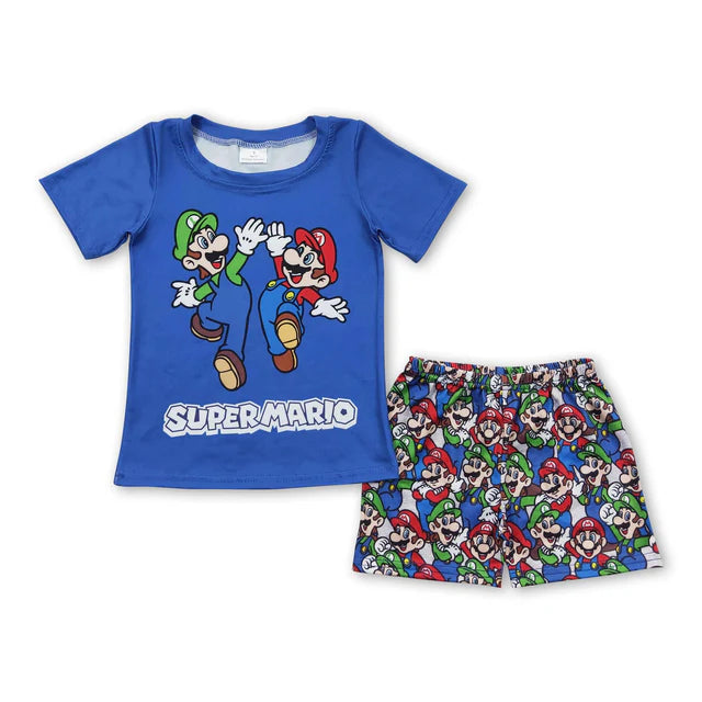 RTS NO MOQ Sibling Baby Boys County Fair Summer shorts sets