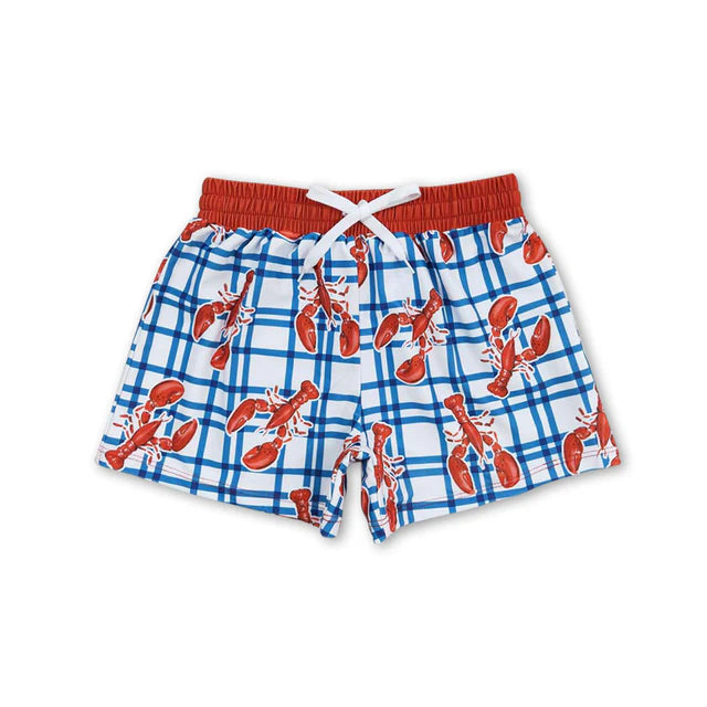 RTS NO MOQ（In Stock)Baby Boys Summer Crab Fishes Trunks Swimsuits Swimwear