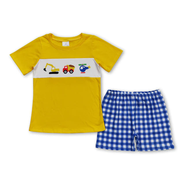 RTS NO MOQ Sibling Baby Boys Leopard Duck Green Shirt Shorts Outfits Clothes Sets