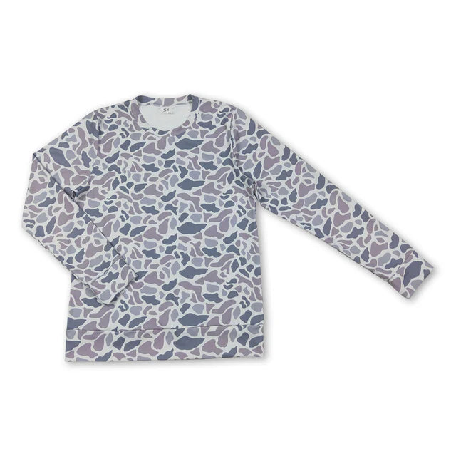 RTS NO MOQ Sibling Adult Women Olive Camo Long Sleeves Yoga Active Tee Shirts Top