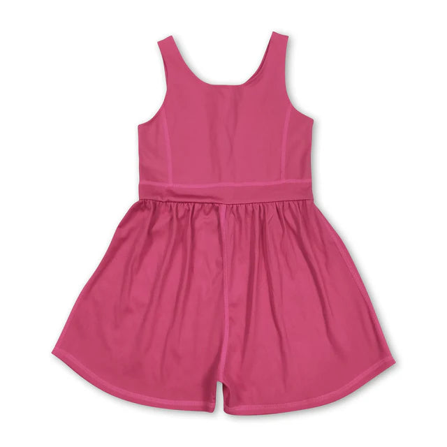 RTS NO MOQ Sibling Baby Girls Sleeveless Yoga Jumpsuits