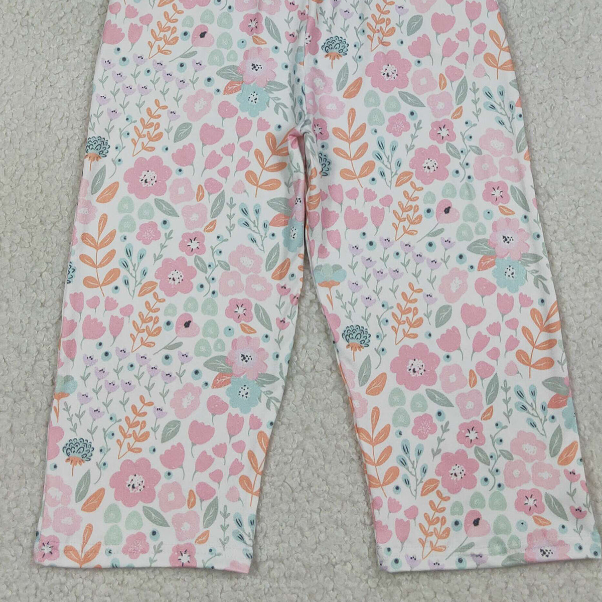 RTS NO MOQ SR3987 Baby Girls Pink Floral Short Sleeve Jumpsuit with Pockets Cute Outfit for Little Ones