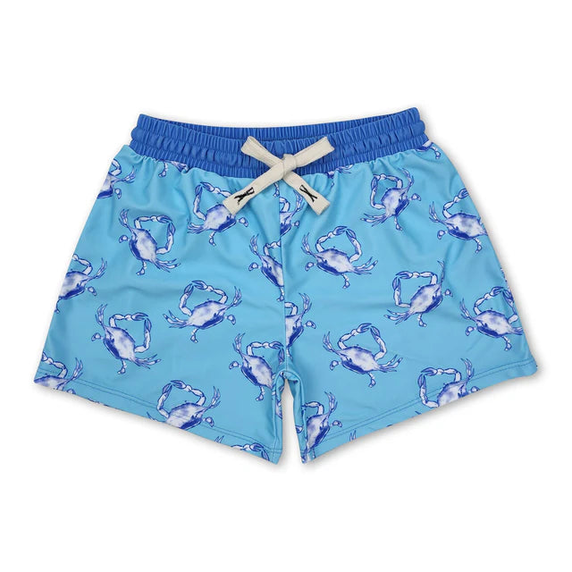 RTS NO MOQ（In Stock)Baby Boys Summer Crab Fishes Trunks Swimsuits Swimwear