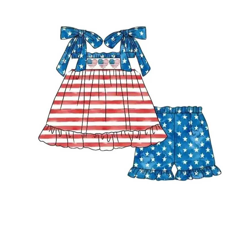 5.10custom each style moq 5eta 4-5week Sibling Sister love prints red-blue boys and girls outfits and baby romper match family design