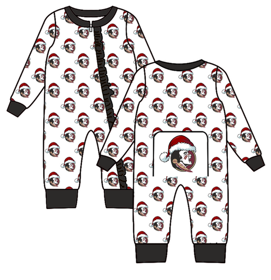 Custom moq 5 eta 6-8weeks Christmas hat human head feather girls romper