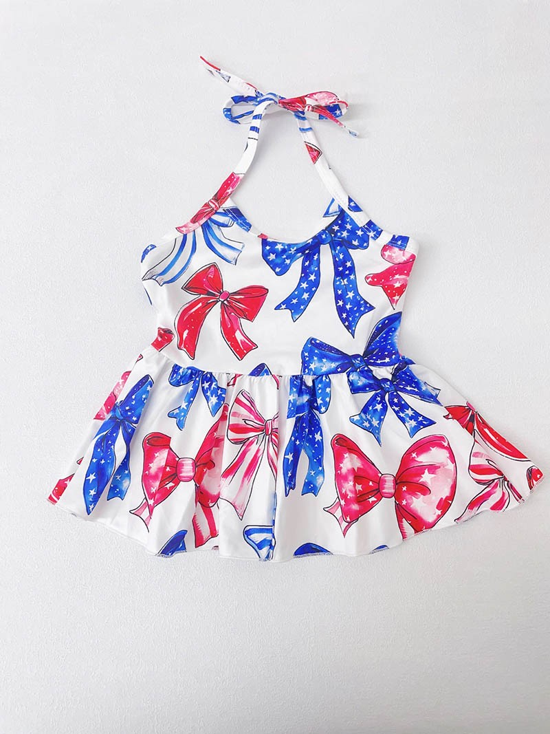 5.17custom each style moq 5eta 4-5week Summer flower fruit bow print shoulder skirt series