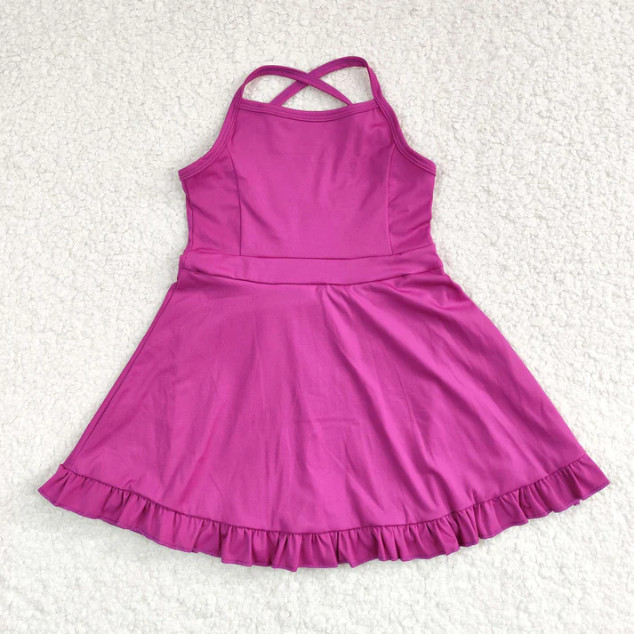 RTS NO MOQ Solid color yoga wear suspender dress