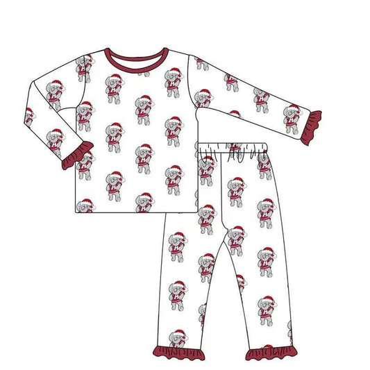 Custom moq 5 each style eta 6-7weeks baby girl clothes team white long sleeve pants sets 1 and sets 2-25.8.4