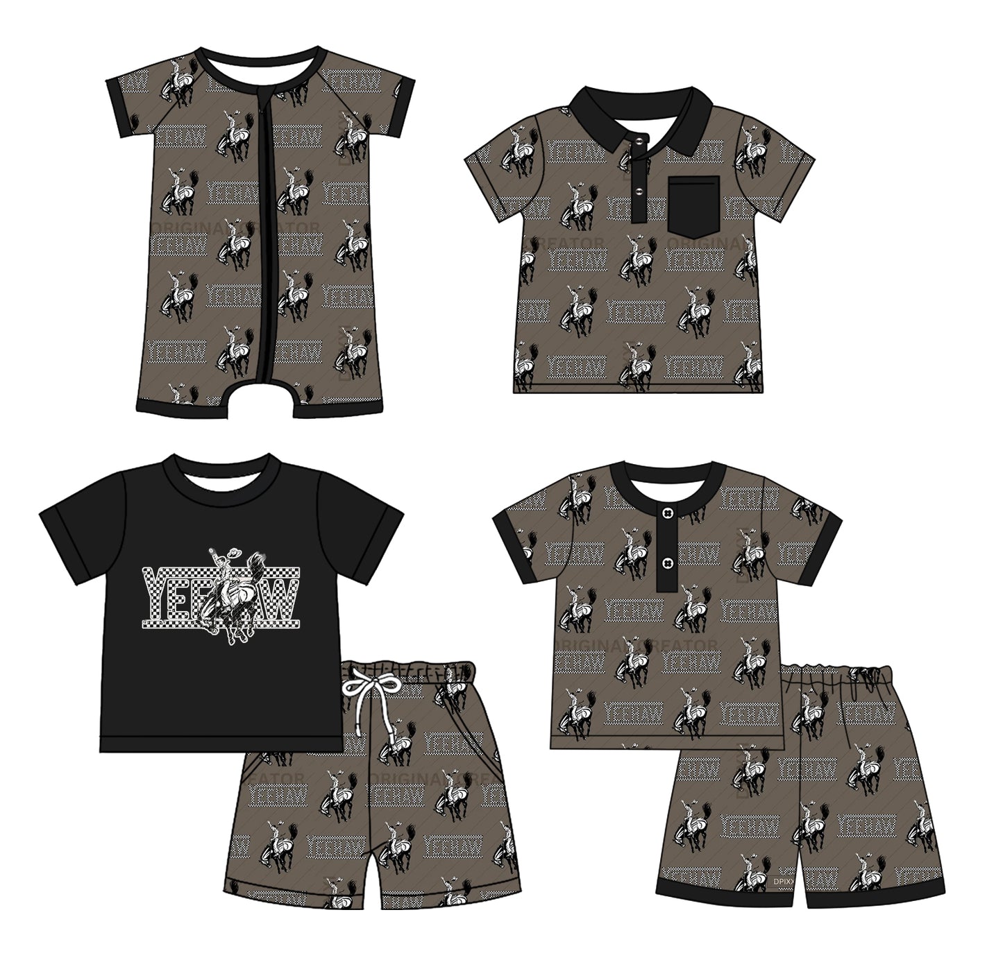 2.10 custom each style moq 5eta 4-6week Sibling Sister baby girl sets 1 and sets 2 and boy rompers and top match family design