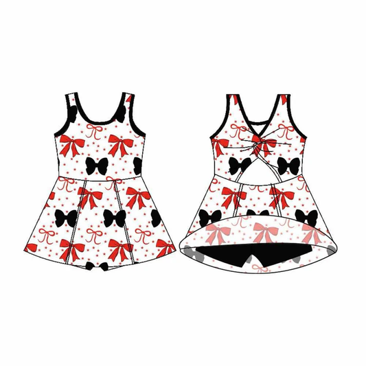 Custom moq 5 each style eta 6-7weeks baby girl clothes team bow sleeveless dress-25.7.23