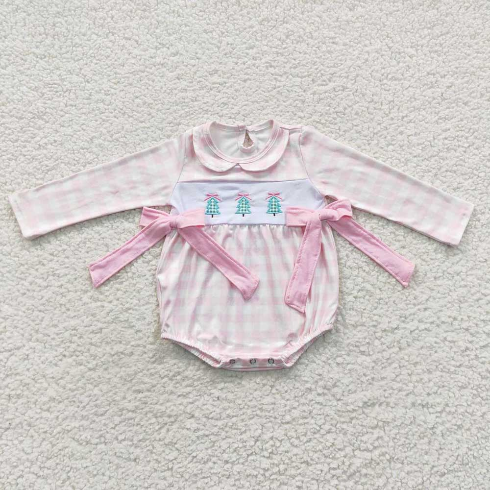 RTS NO MOQ Sibling Baby girls clothes Embroidery Christmas long-sleeved trousers suit & rompers