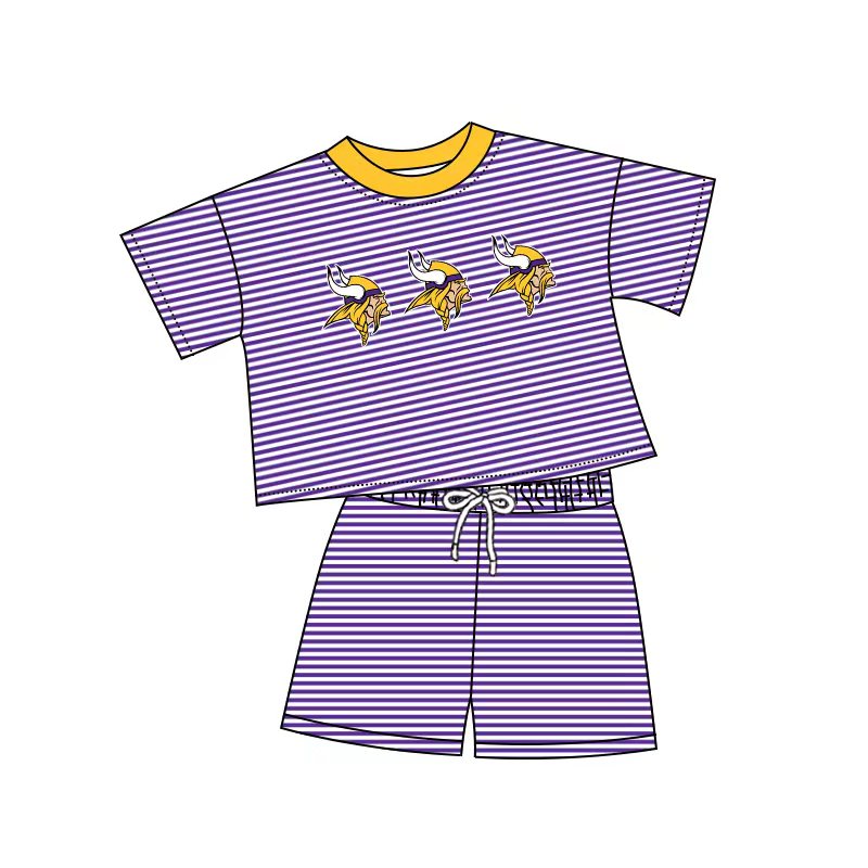 Custom moq 5 mix size milk silk baby girl clothes team purple short sleeve shorts sets and pants sets and romper and top