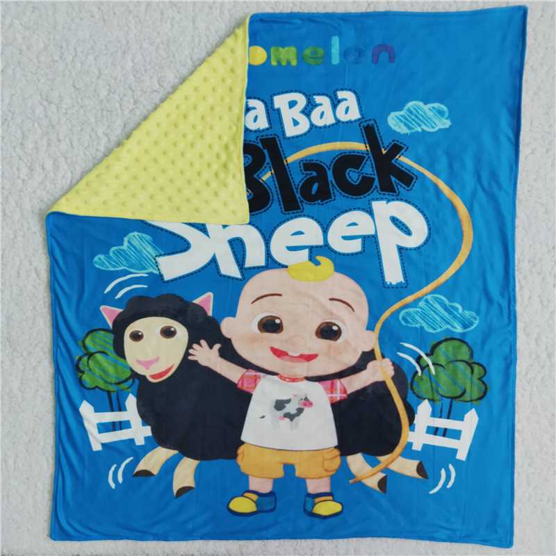 6 B9-16 Black sheep blue and yellow blanket