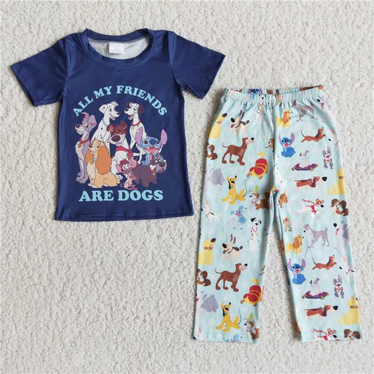 SALES  NEW  Baby Boys dog friends pants cartoon outfits sets