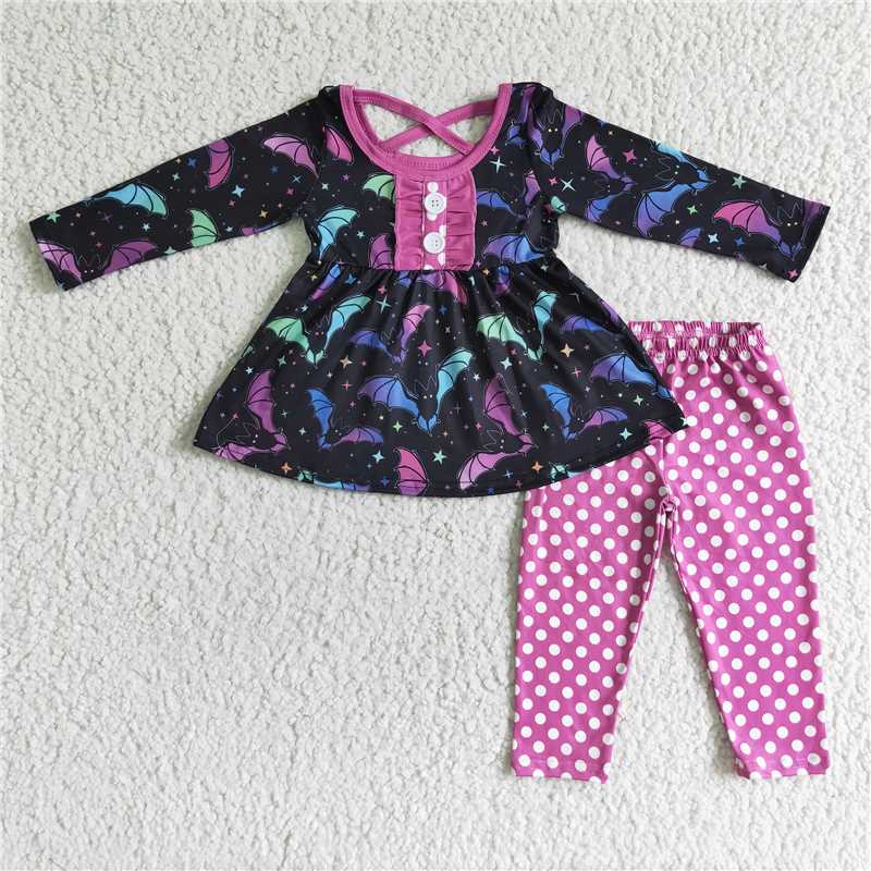SALES  NEW Baby Girls Halloween Bat Tunic Legging Set Cute Costume Outfit for Infants