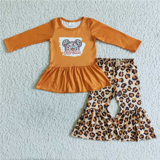 SALES  NEW  Baby girls fall vibes leopard tunic pants sets