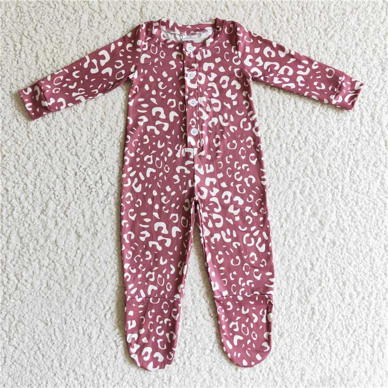 SALES  NEW  Baby kids long sleeve fall pink leopard rompers