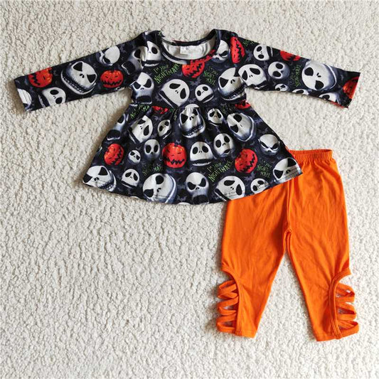 SALES  NEW  baby girls pumpkin orange legging pants sets