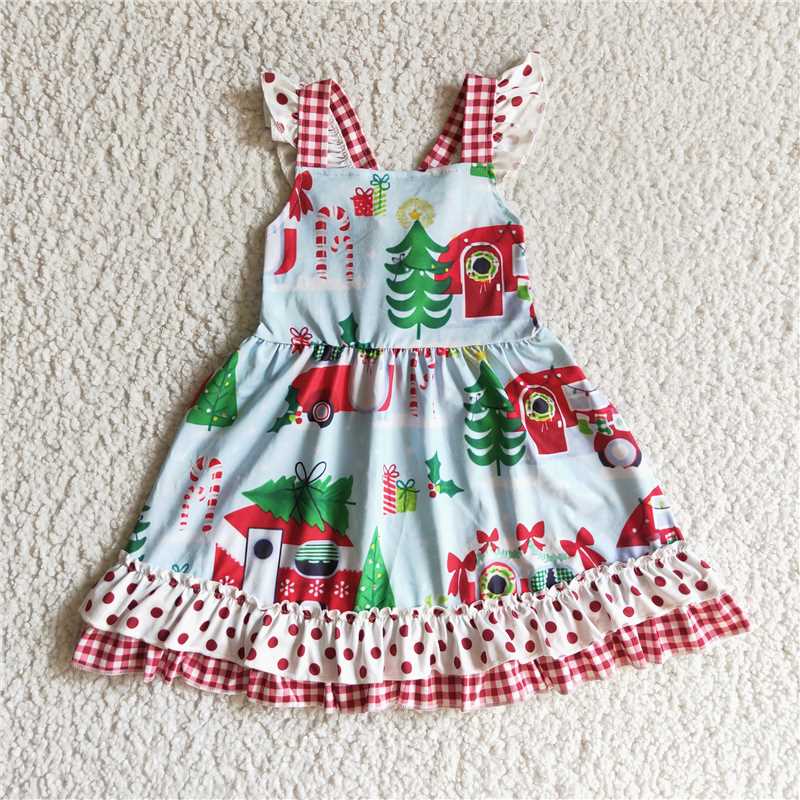 SALES  NEW Baby Girls Christmas Camping Dresses Festive Holiday Outfits for Infants Toddler Girls Cute Festive Holiday Dress