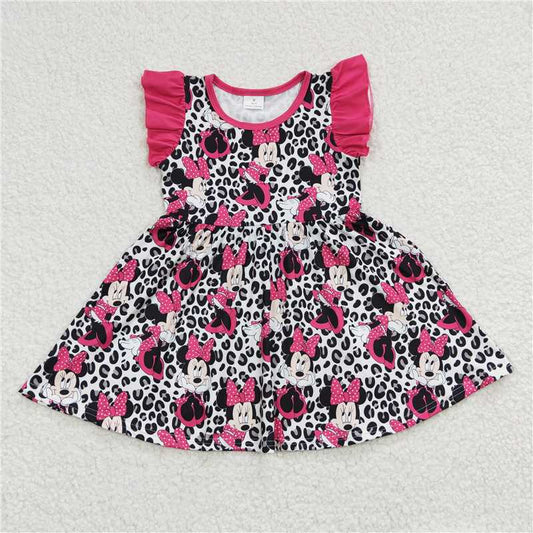 Cute Clothes 	 GSD0214 Baby Girls Leopard Knee Length Dresses