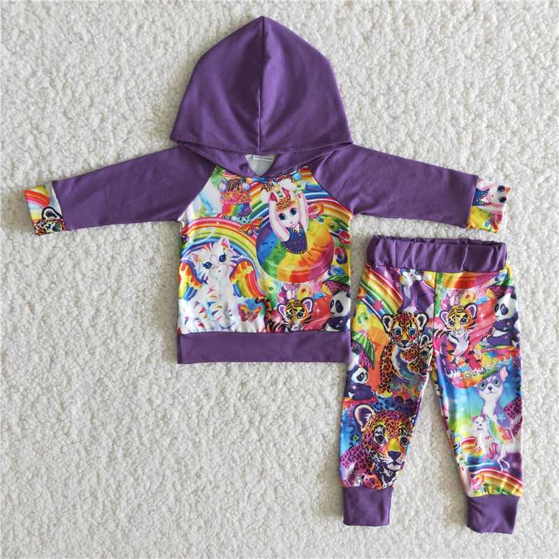 SALES  NEW  CPurple Cat hoodie set