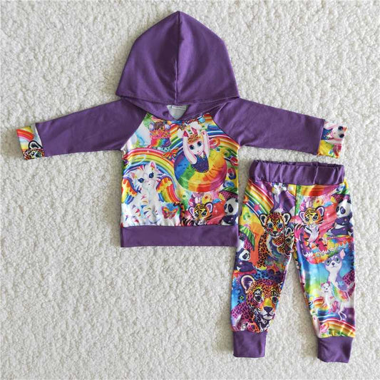 SALES  NEW  CPurple Cat hoodie set