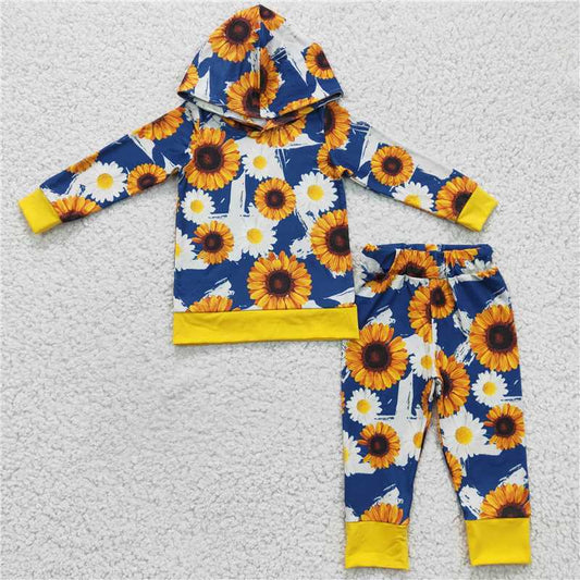 SALES  NEW  Baby Girls Sunflower Hoodie Top Spring Outfits Clothes Sets