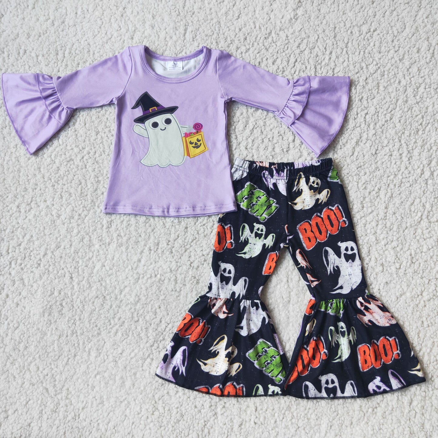 SALES NEW Baby Lavender Ghost Print Halloween Outfits Infant Costume for Boys And Girls Toddler Clothes for Halloween Party