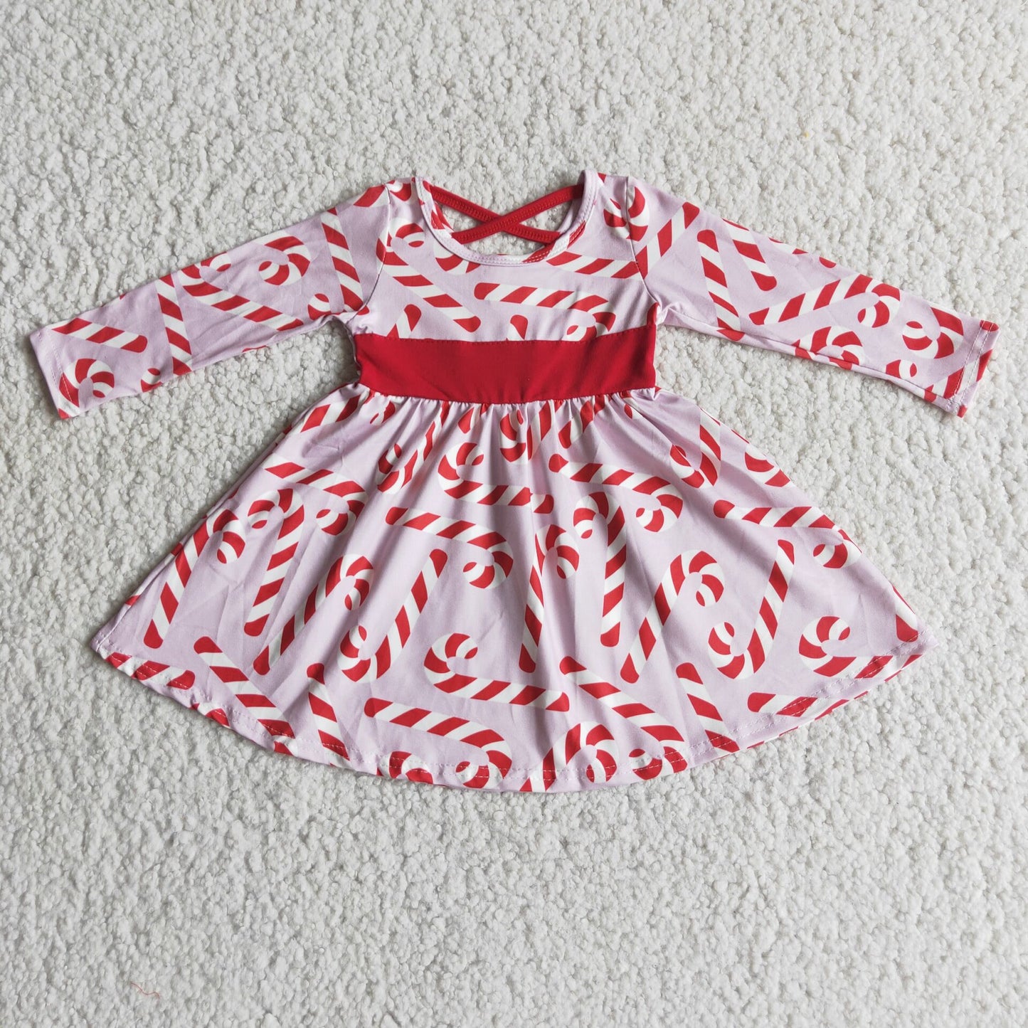 SALES  NEW Candy Cane Kid's Dress Christmas Theme Children's Fashion Holiday Outfit