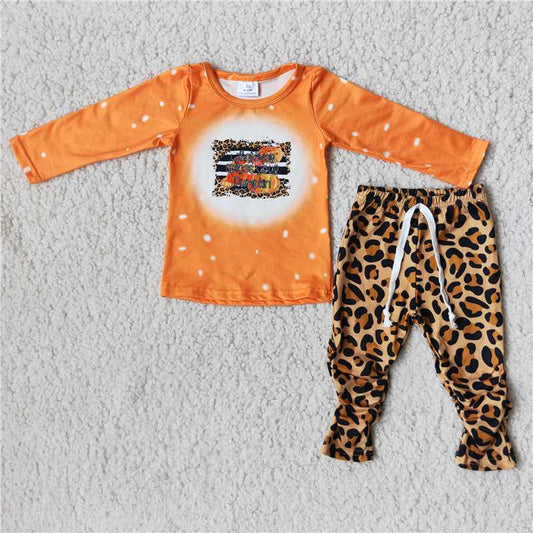 SALES  NEW   Orange pumpkin stacked legging sets