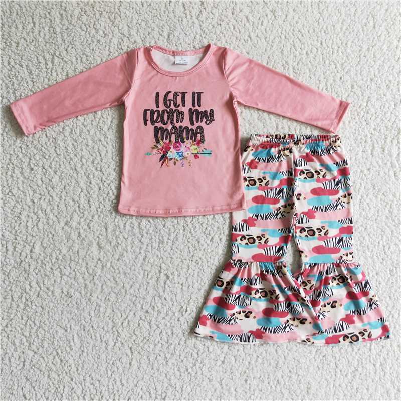 SALES NEW Floral Pink Bell Pants Outfit Sets for Baby Girls Cute  Matching Set Baby Girl's Clothing
