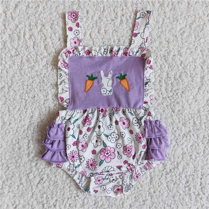 SALES  NEW Baby Girls Easter Rabbit Bunny Romper Bubble Outfit Spring Summer Cartoon Animal Print Cotton Clothes for Infants