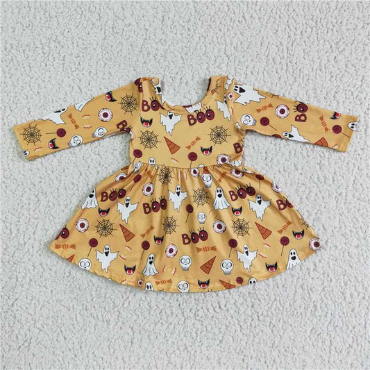 SALES  NEW Halloween Ghost Orange Baby Girls Dress Cute Spooky Costume for Little Ones