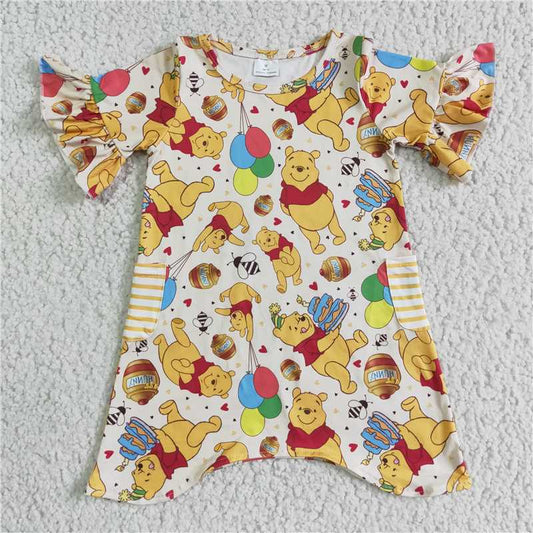 Cute Clothes GSD0114 Baby girls Orange knee length dresses