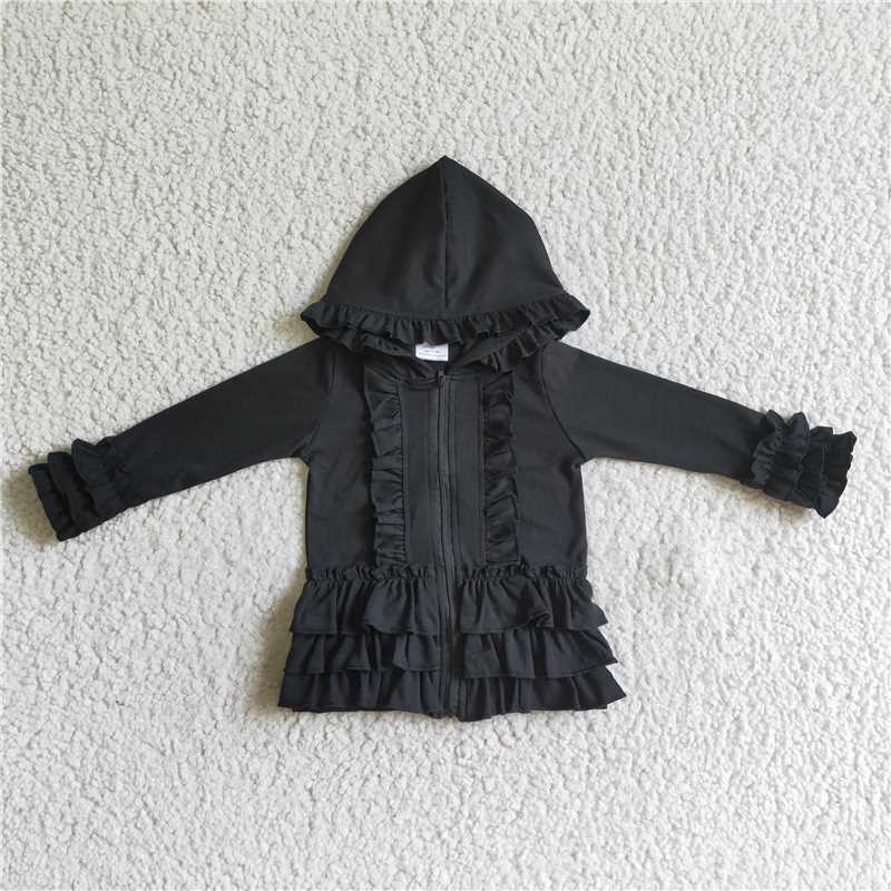 RTS NO MOQ Sibling baby girls clothes lace hooded long-sleeved tops