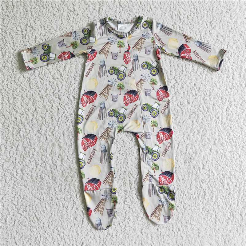 SALES  NEW  Sibling Promotion Baby Girls Boys Western Cow Footie Zip Rompers